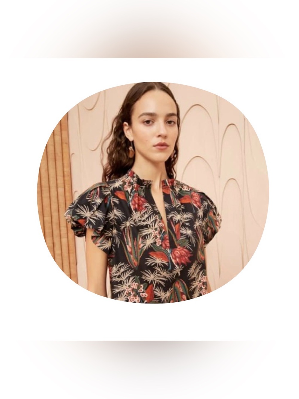 Ulla Johnson Klara Top Anthurium Floral Cotton Poplin Puff Sleeve Blouse Size 4